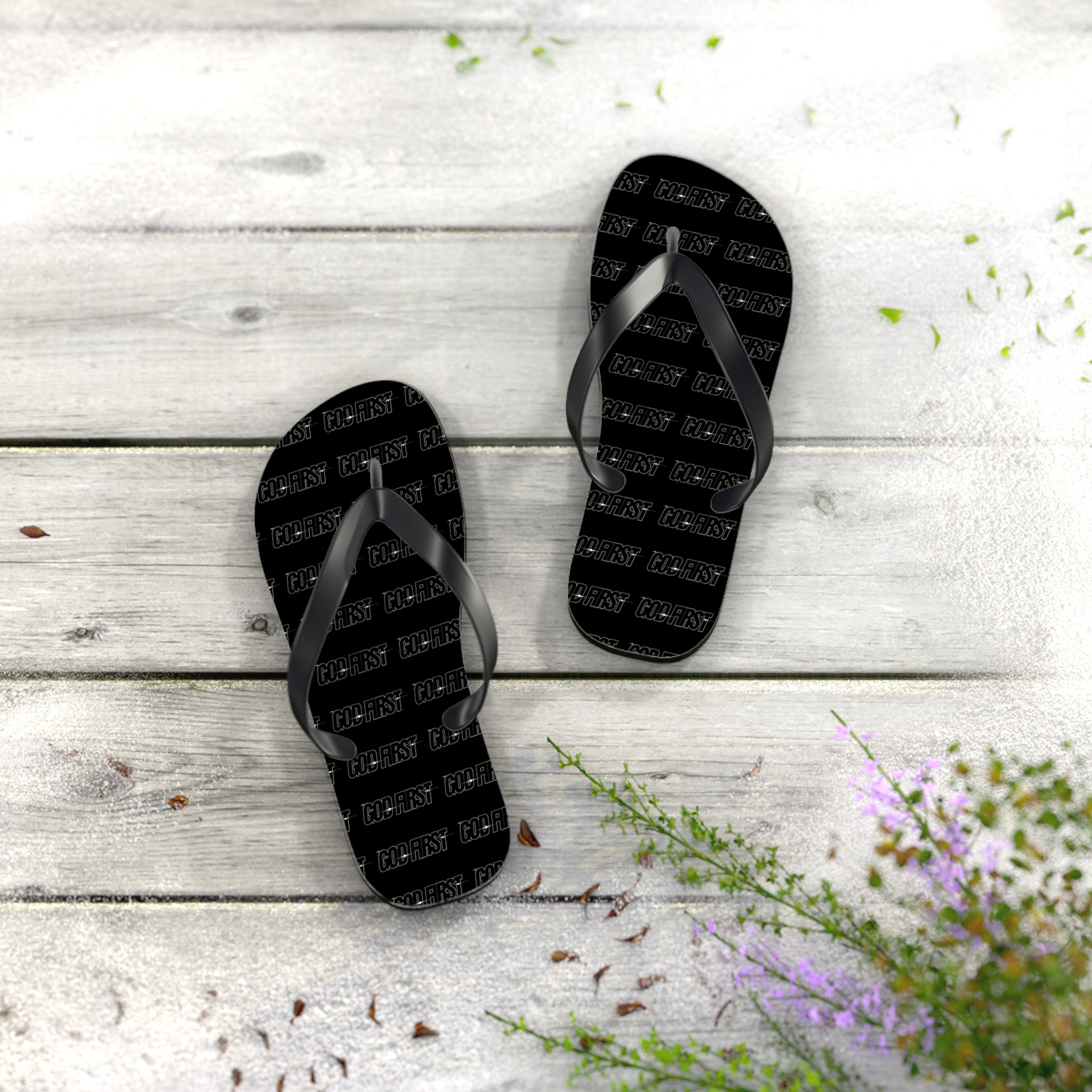 GOD FIRST Flip Flops