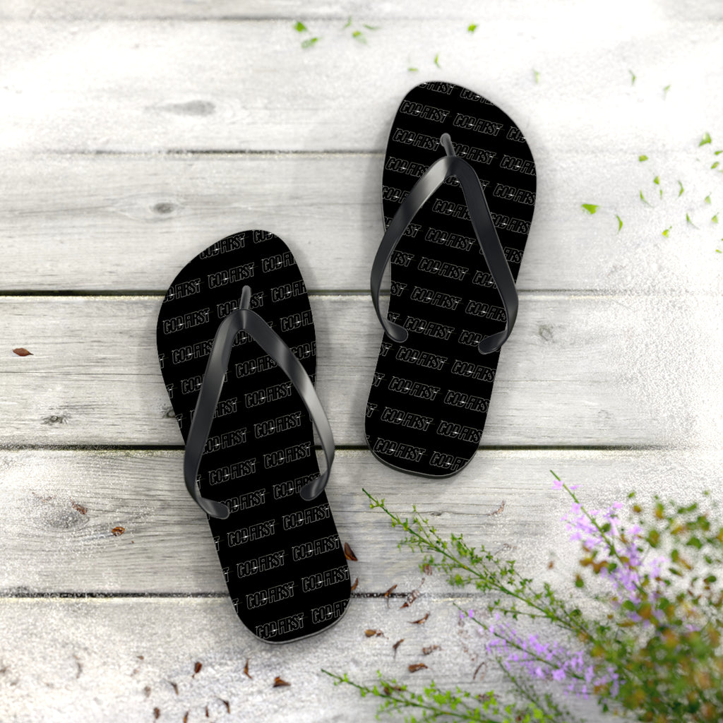 GOD FIRST Flip Flops