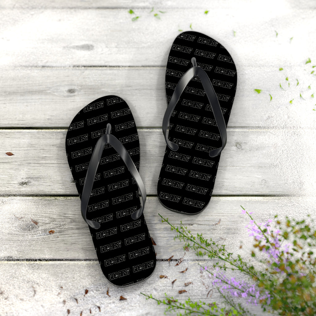 GOD FIRST Flip Flops